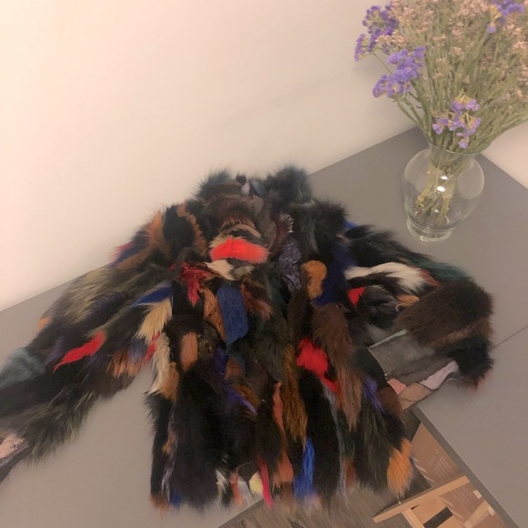 Recycled genuine luxurious fox fur jacket - Picture 6 of 8